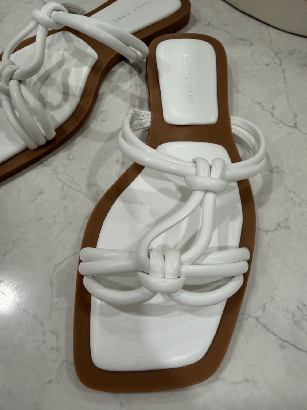 Azalea Wang White Knot Strap Sandals for Women - Picture 2 of 4